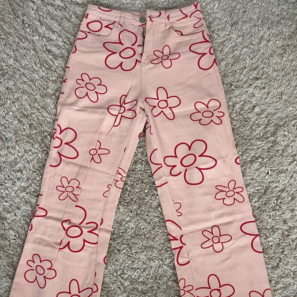 PINK FLOWER PANTS